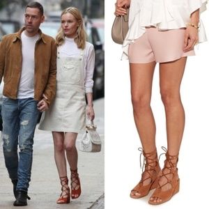 NWOB Chloe Foster Camel Suede Gladiator Wedge